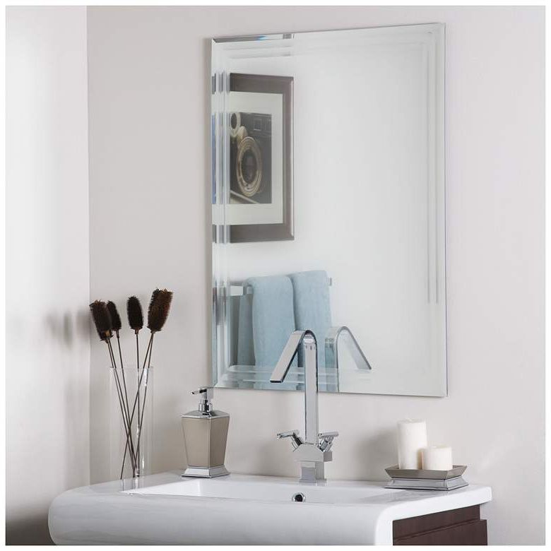 2019 Double Crown Frameless Beveled Wall Mirrors Pertaining To Frameless Tri Bevel 23 1/2" X 31 1/2" Wall Mirror – #58m (View 13 of 15)