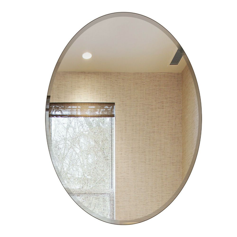 2019 Fab Glass And Mirror Oval Beveled Polish Frameless Wall Mirror With Intended For Frameless Tri Bevel Wall Mirrors (View 5 of 15)