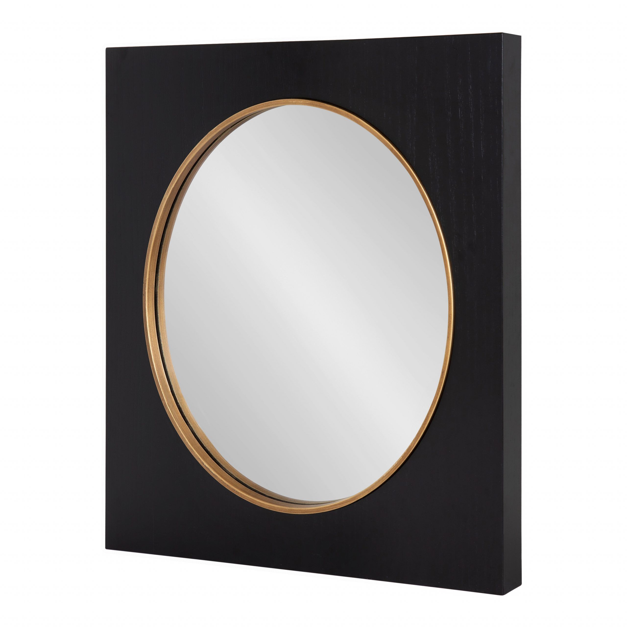 2019 Framed Matte Black Square Wall Mirrors Throughout Kate And Laurel Ringstead Square Wood Framed Accent Mirror, 23" X  (View 5 of 15)
