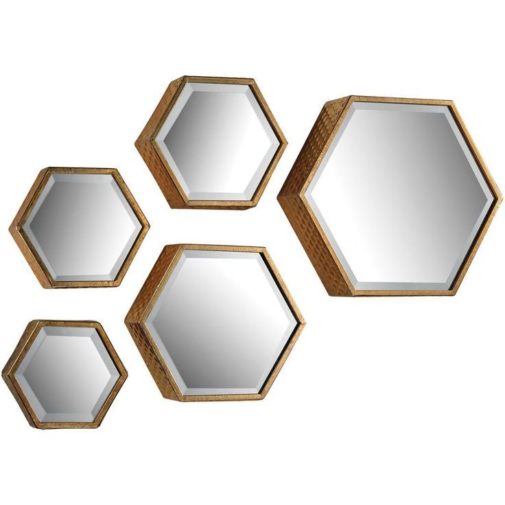 2019 Hexagonal Beveled Mirror (set Of 5) (View 11 of 15)