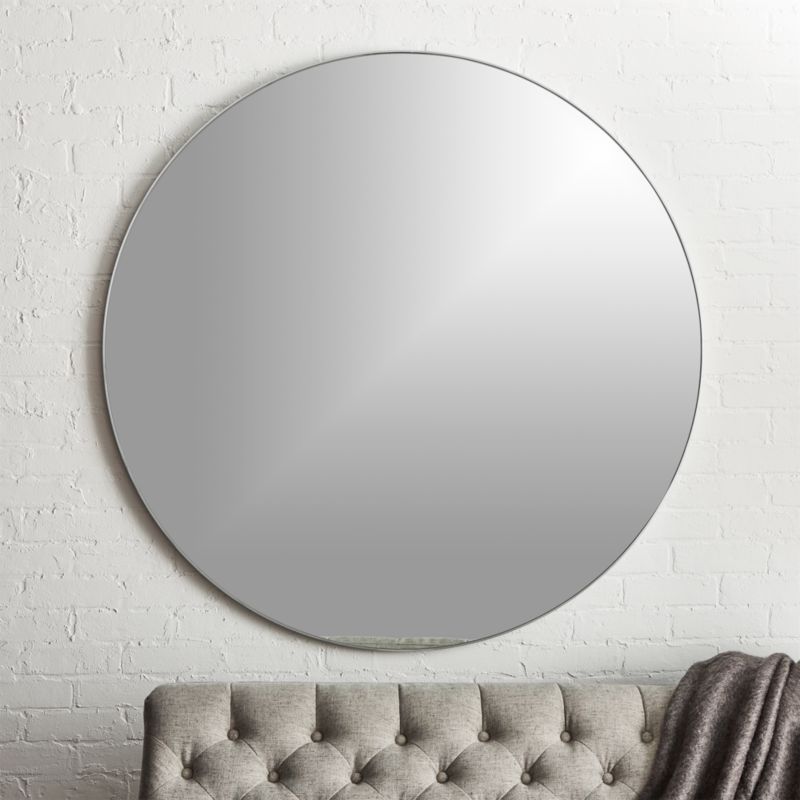 2019 Infinity Silver Round Wall Mirror 48" + Reviews (View 2 of 15)