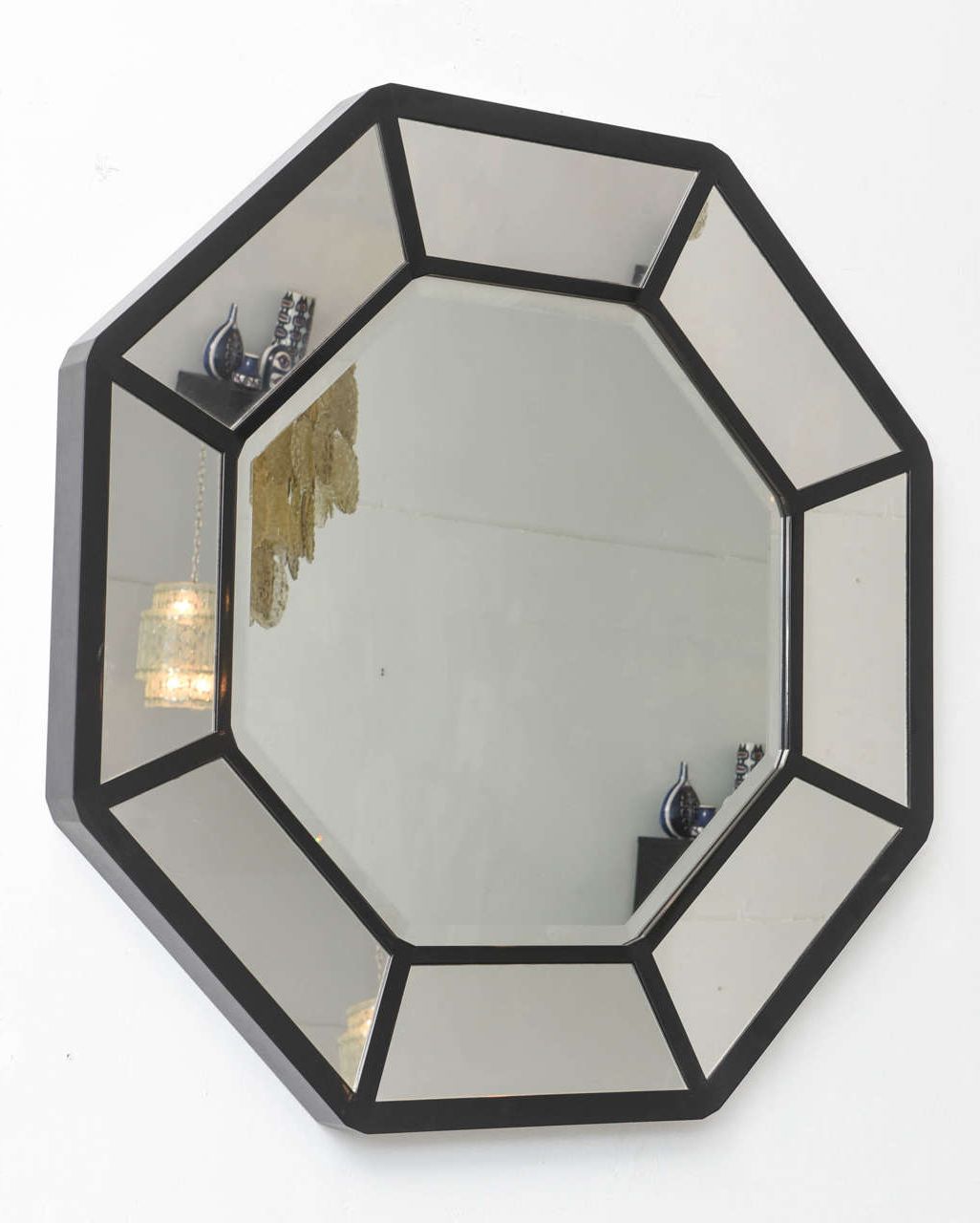2019 Matte Black Octagonal Wall Mirrors With Regard To American Modern Black Lacquer Octagonal Mirror, Karl Springer At 1stdibs (View 4 of 15)