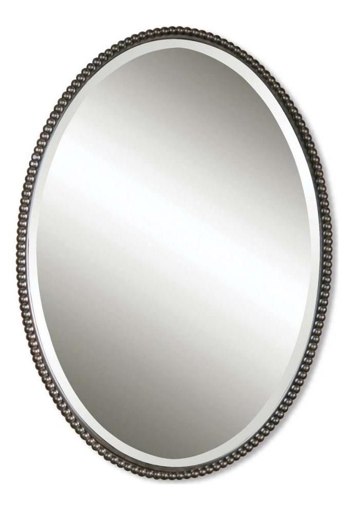 2019 Oil Rubbed Bronze Finish Oval Wall Mirrors Pertaining To Uttermost B Oil Rubbed Bronze Sherise Oval Beveled Mirror With Beaded (View 6 of 15)