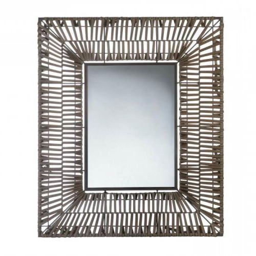 2020 Faux Rattan Rectangular Wall Mirror 10017893 For Rectangular Bamboo Wall Mirrors (View 13 of 15)