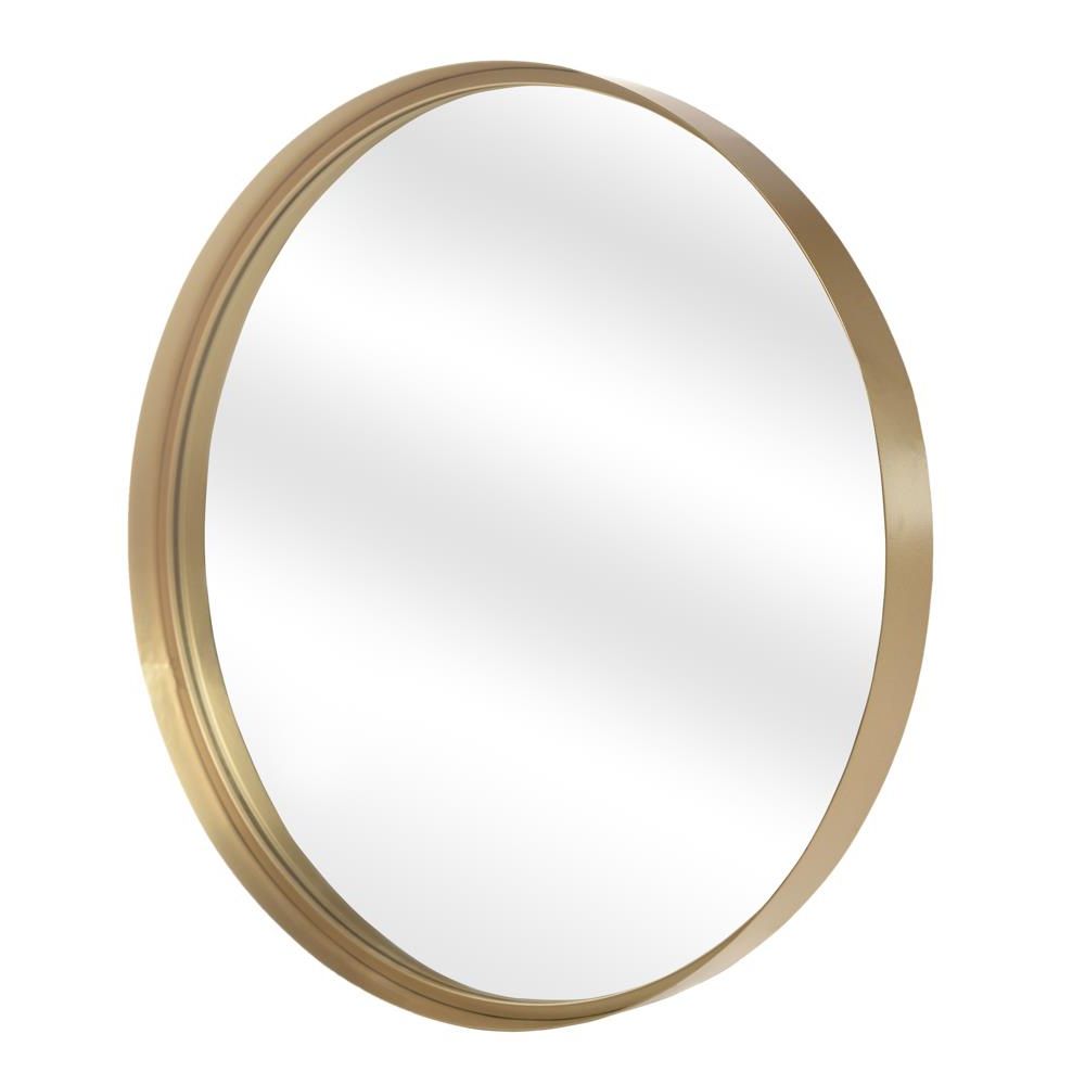 2020 Gold Black Rounded Edge Wall Mirrors In Winado 24" Metal Framed Round Wall Mirror Gold – Walmart – Walmart (View 7 of 15)