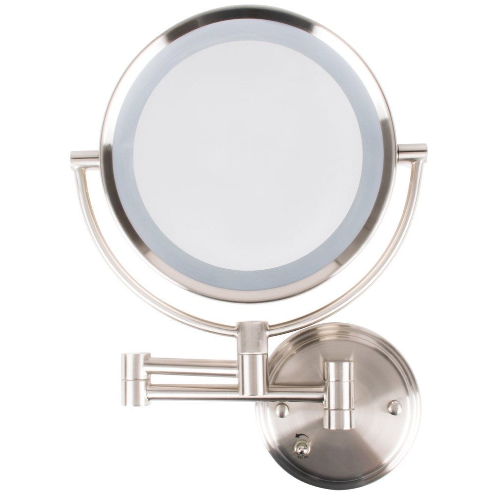 2020 Nickel Floating Wall Mirrors Intended For Conair Be11wd Wall Mount Mirror Lighted Brushed Nickel (View 12 of 15)