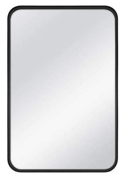 24" X 36" Rectangular Decorative Mirror With Rounded Corners Black For Well Liked Rounded Edge Rectangular Wall Mirrors (View 7 of 15)