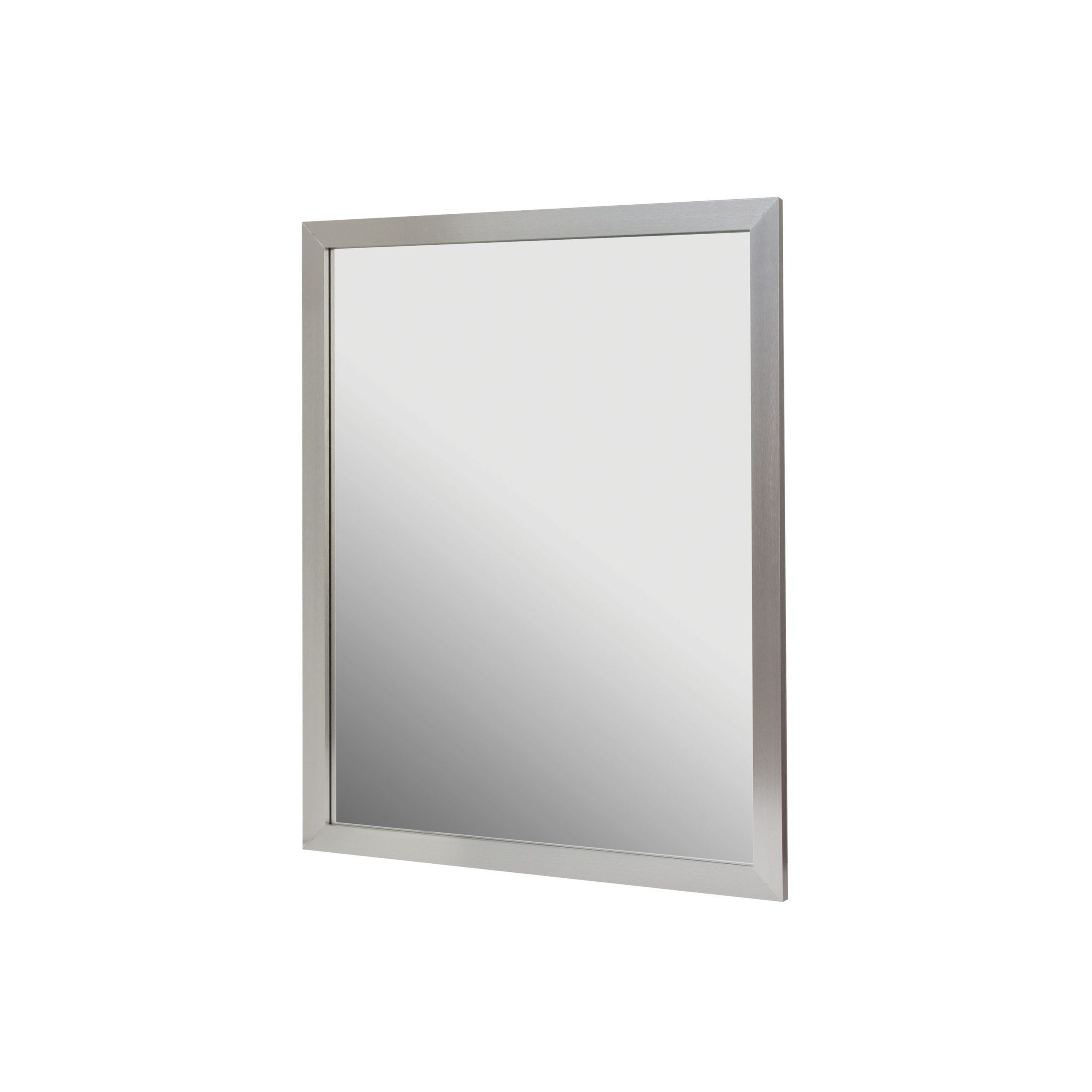 24x30 Aluminum Framed Mirror In Brushed Nickel – Foremost Bath Pertaining To Current Oxidized Nickel Wall Mirrors (View 1 of 15)