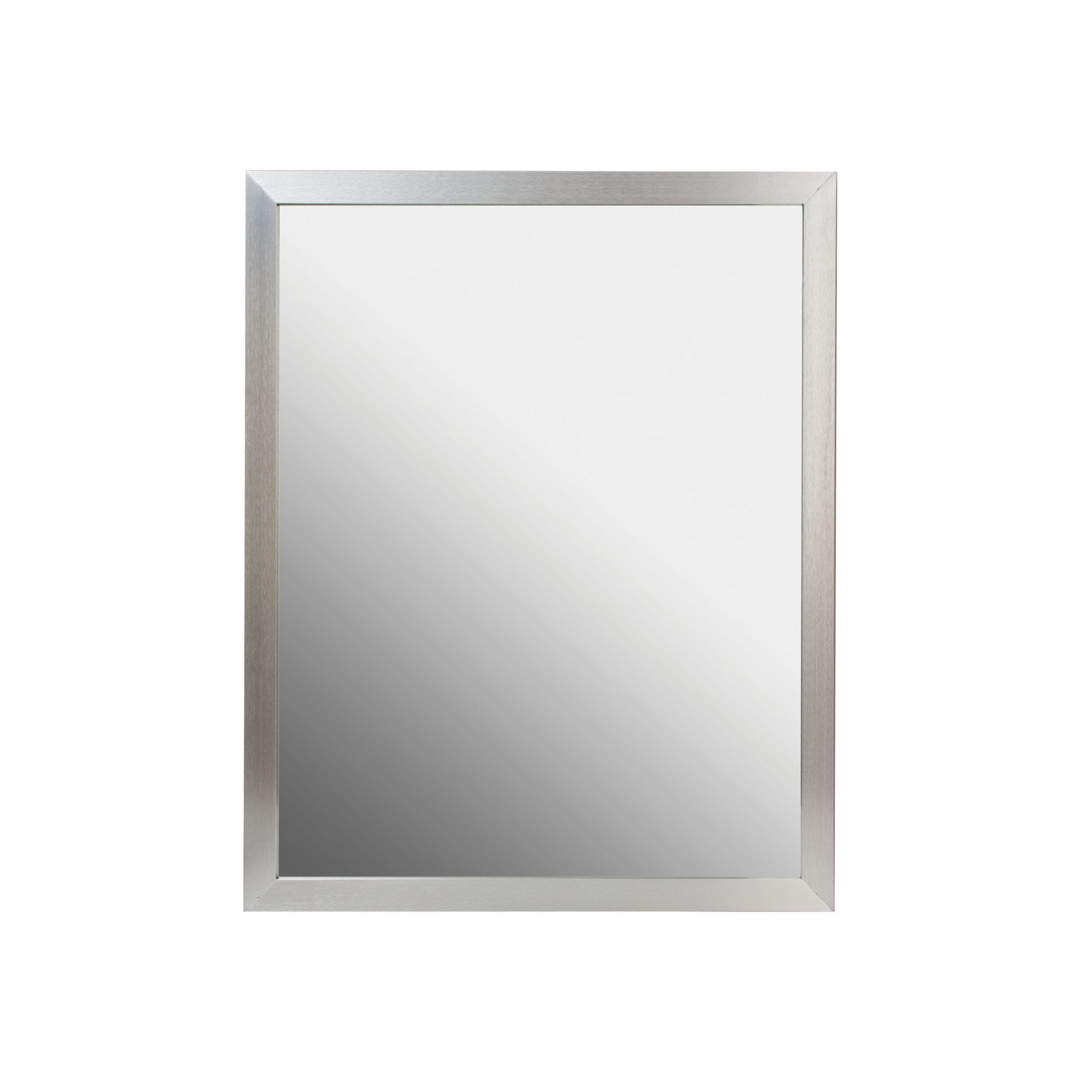 24x30 Aluminum Framed Mirror In Brushed Nickel – Foremost Bath Pertaining To Famous Brushed Nickel Octagon Mirrors (View 3 of 15)