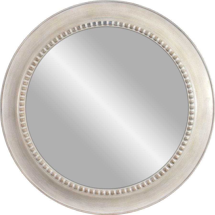 30 In L X 30 In W White Polished Round Wall Mirror At Lowes Intended For Best And Newest White Porcelain And Chrome Wall Mirrors (View 14 of 15)