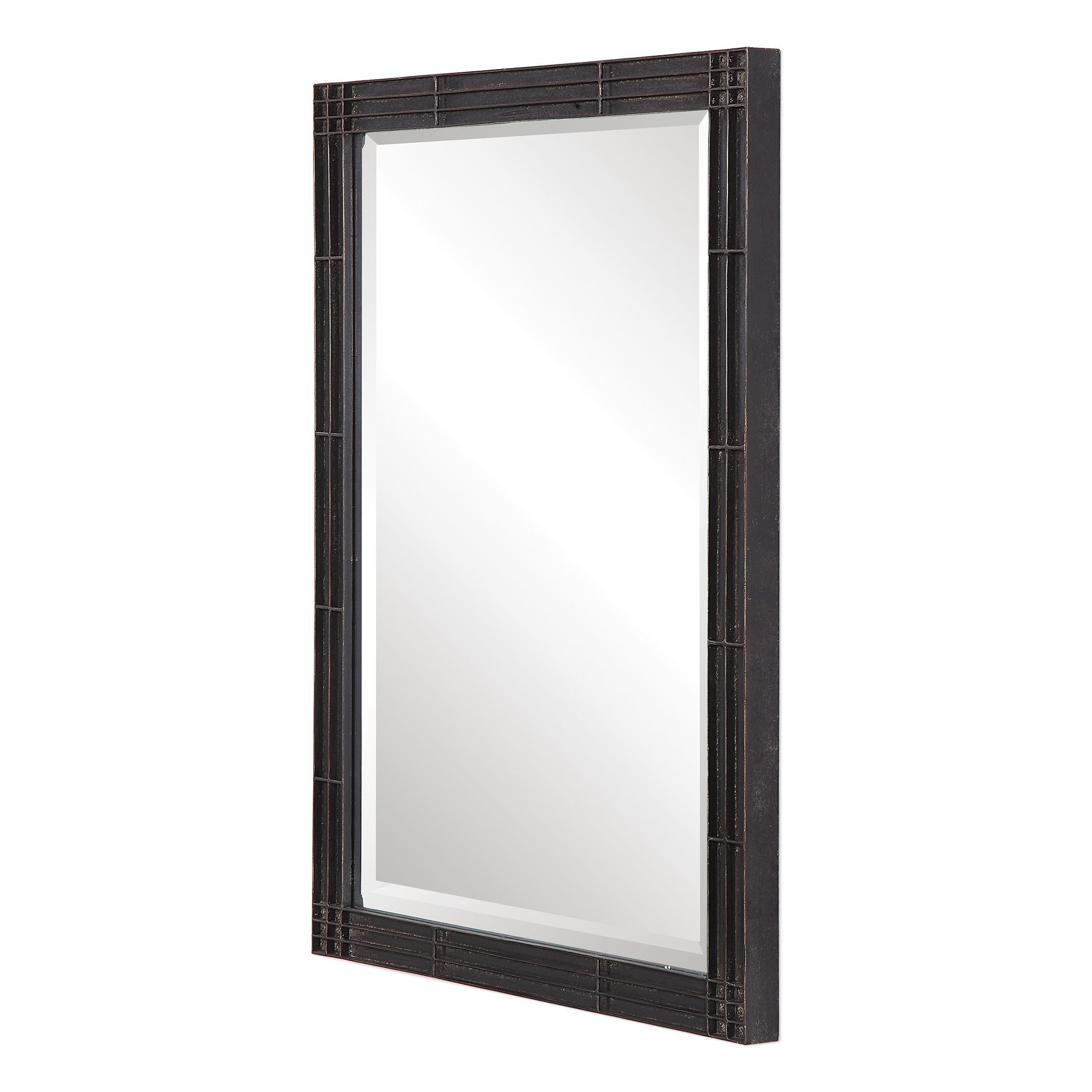 35" Geometric Vanity Metal Intended For Recent Metallic Silver Wall Mirrors (View 8 of 15)