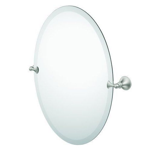 $63 Moen Dn2692bn Glenshire Oval Tilting Mirror, Brushed Nickelmoen For Trendy Polished Nickel Oval Wall Mirrors (View 3 of 15)
