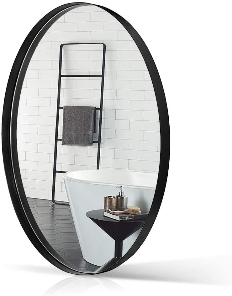Amazon: Andy Star Oval Wall Mirror, 24x36 Inch Black Bathroom Wall With Regard To Famous Matte Black Metal Oval Wall Mirrors (View 4 of 15)