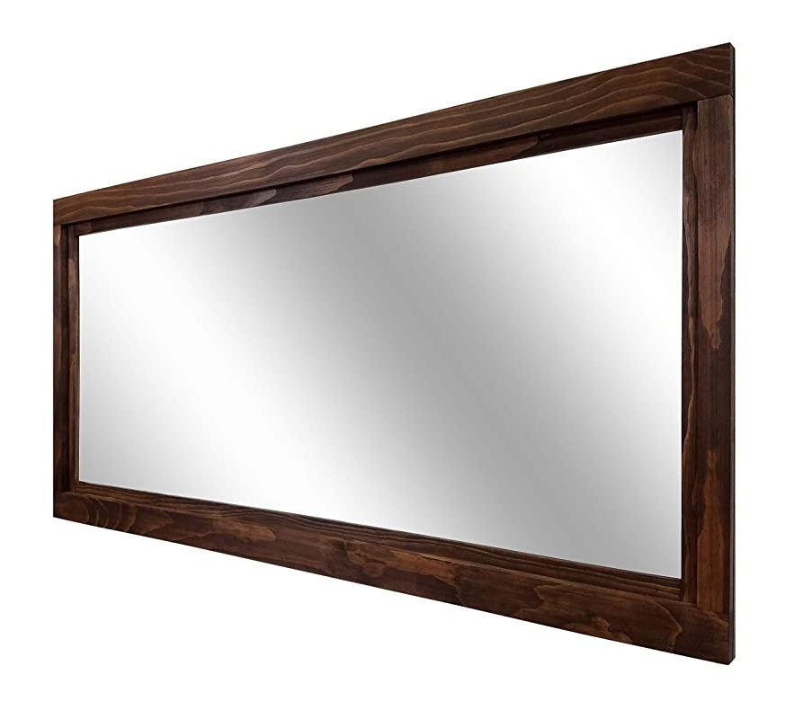 Amazon: Farmhouse Framed Wall Mirror, 20 Stain Colors – Big Mirror Inside Best And Newest Rustic Industrial Black Frame Wall Mirrors (View 7 of 15)