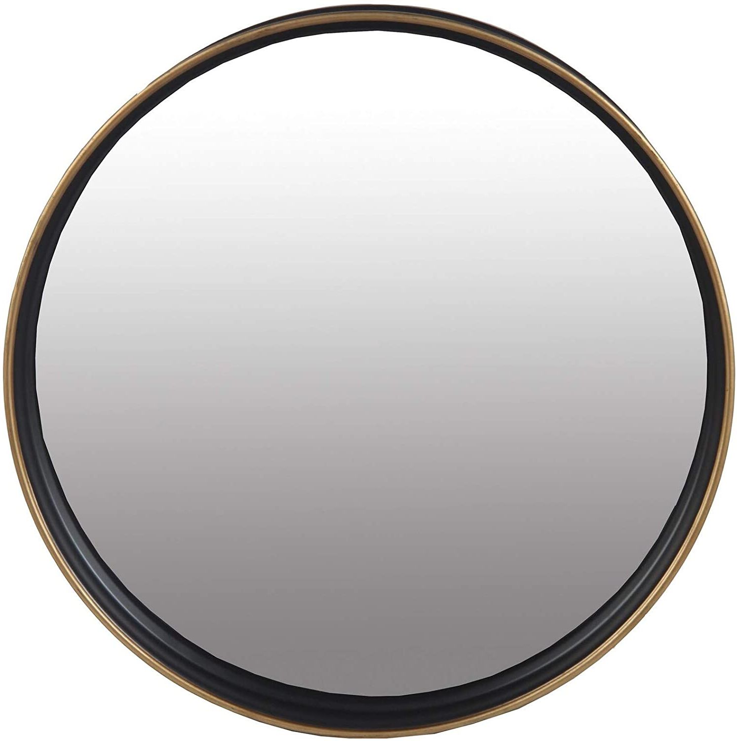 Amazon: Metal Wall Round Mirror With Raised Edges Large Black And Within Most Popular Round Edge Wall Mirrors (View 3 of 15)