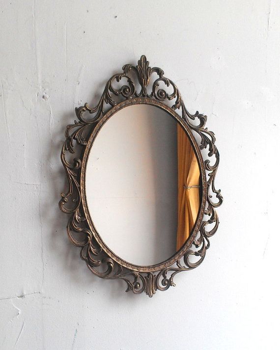 Antique Aluminum Wall Mirrors Throughout Widely Used Oval Princess Mirror In Vintage Metal Italysecretwindowmirrors (View 1 of 15)