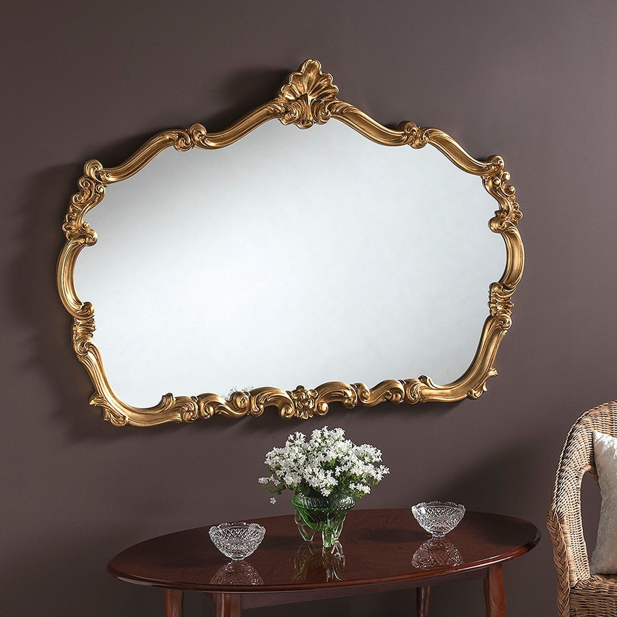 Antique French Style Gold Ornate Mirror (View 13 of 15)