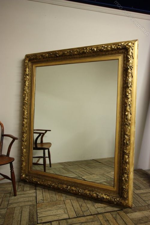 Antiqued Gold Leaf Wall Mirrors Throughout Current Antiques Atlas – Large English Antique Gold Leaf Mirror (View 4 of 15)