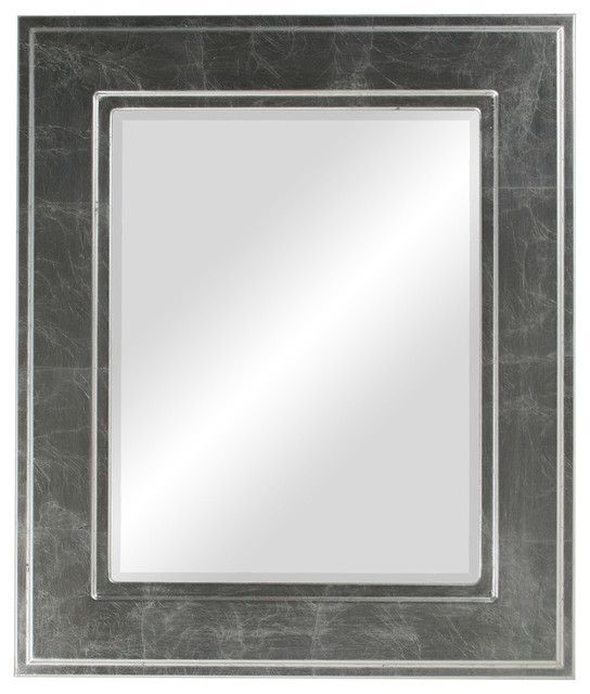 Antiqued Gold Leaf Wall Mirrors With Regard To Fashionable Montreal Framed Rectangle Mirror In Silver Leaf With Black Antique (View 2 of 15)