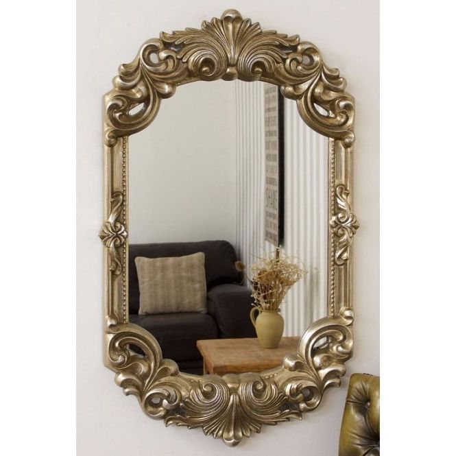 Antiqued Silver Quatrefoil Wall Mirrors With Most Popular Hardy Antique Silver Rococo Design Wall Mirror – Accessories From (View 6 of 15)