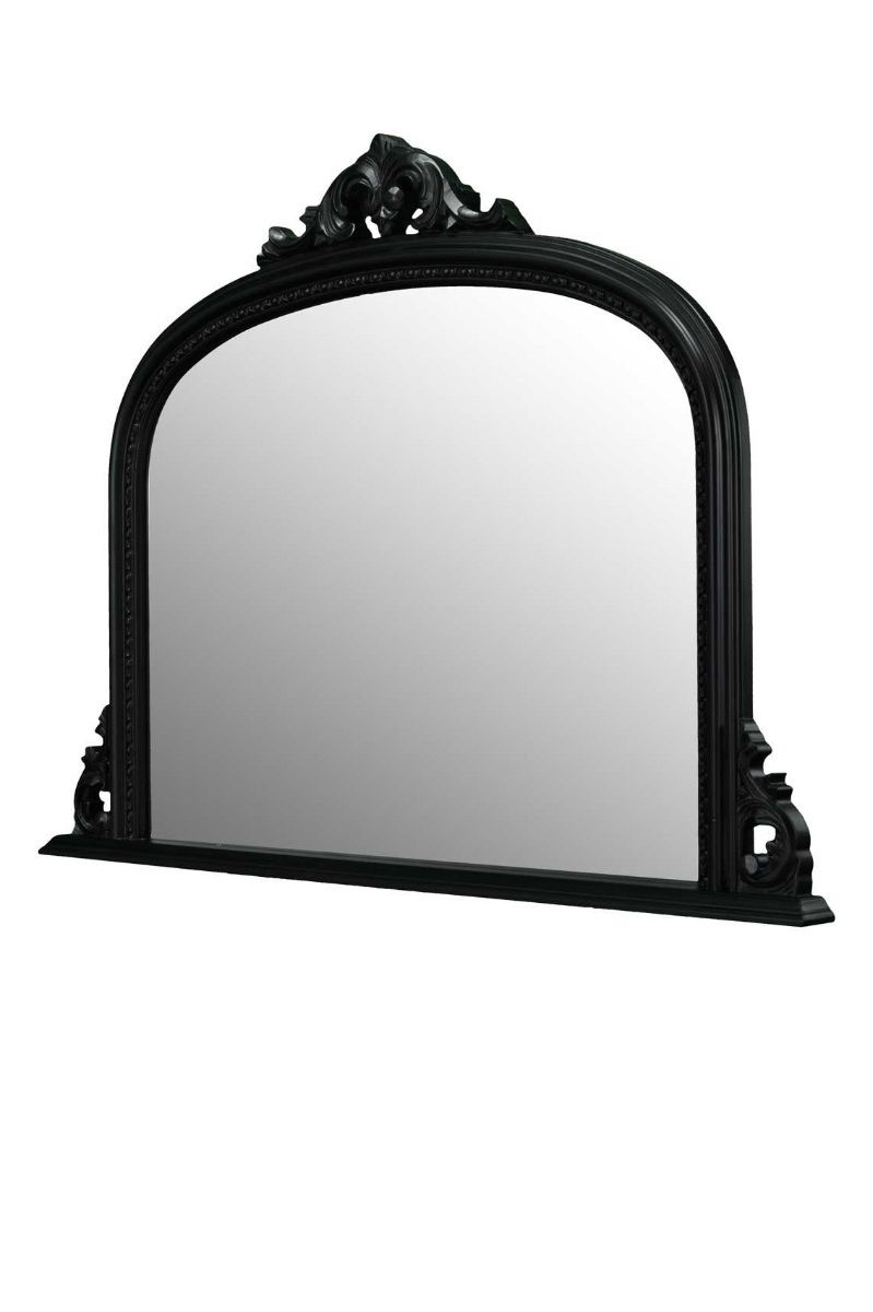 Arch Oversized Wall Mirrors With Regard To Best And Newest Large Antique Style Arched Black Overmantle Wall Mirror Wood 4ft2 X 3ft (View 3 of 15)