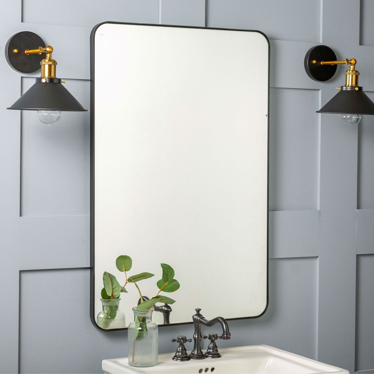 Bellacor Intended For Matte Black Metal Rectangular Wall Mirrors (View 10 of 15)