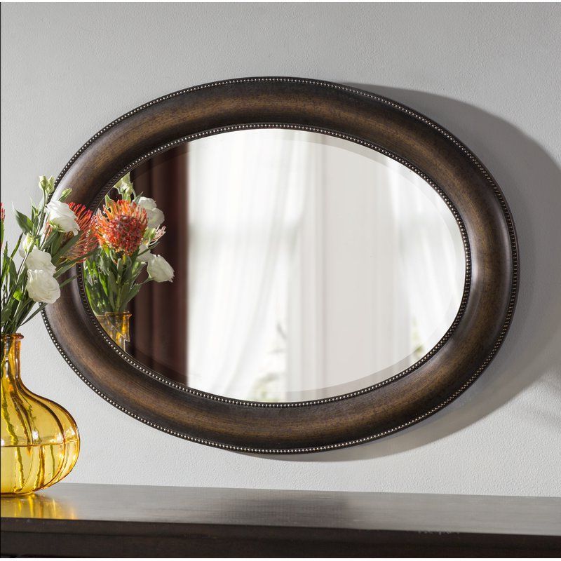 Best And Newest Distressed Black Round Wall Mirrors Intended For Alcott Hill Traditional Beveled Distressed Accent Mirror & Reviews (View 1 of 15)