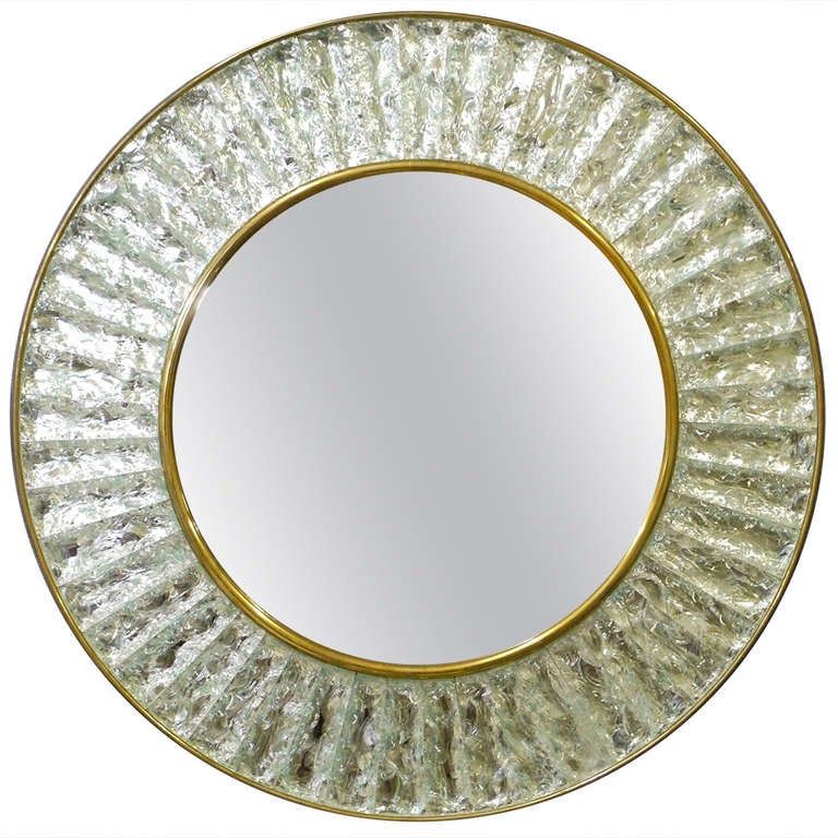 Best And Newest Round Chiseled Glass Mirrorghiro At 1stdibs For Rounded Cut Edge Wall Mirrors (View 11 of 15)