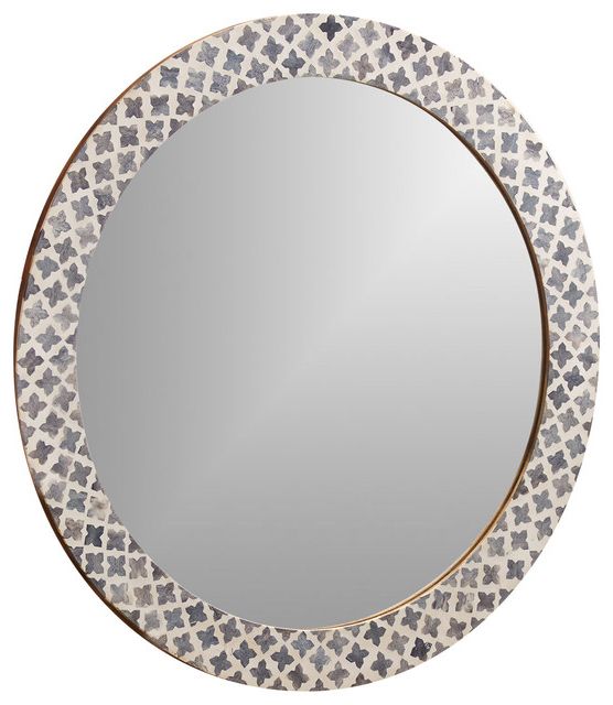 Best And Newest Silver Quatrefoil Wall Mirrors With Regard To Slate Quatrefoil Round Wall Mirror – Transitional – Wall Mirrors – (View 5 of 15)