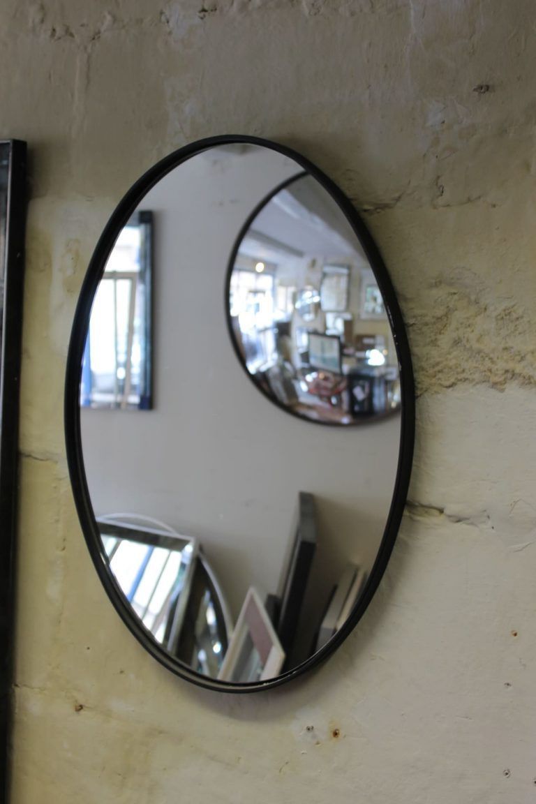 Black Iron Oval Framed Mirror (View 5 of 15)