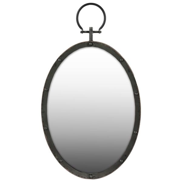 Black Oval Cut Wall Mirrors Within 2020 Shop Gloss Finish Black Metal Oval Wall Mirror With Metal Hanger – Free (View 2 of 15)