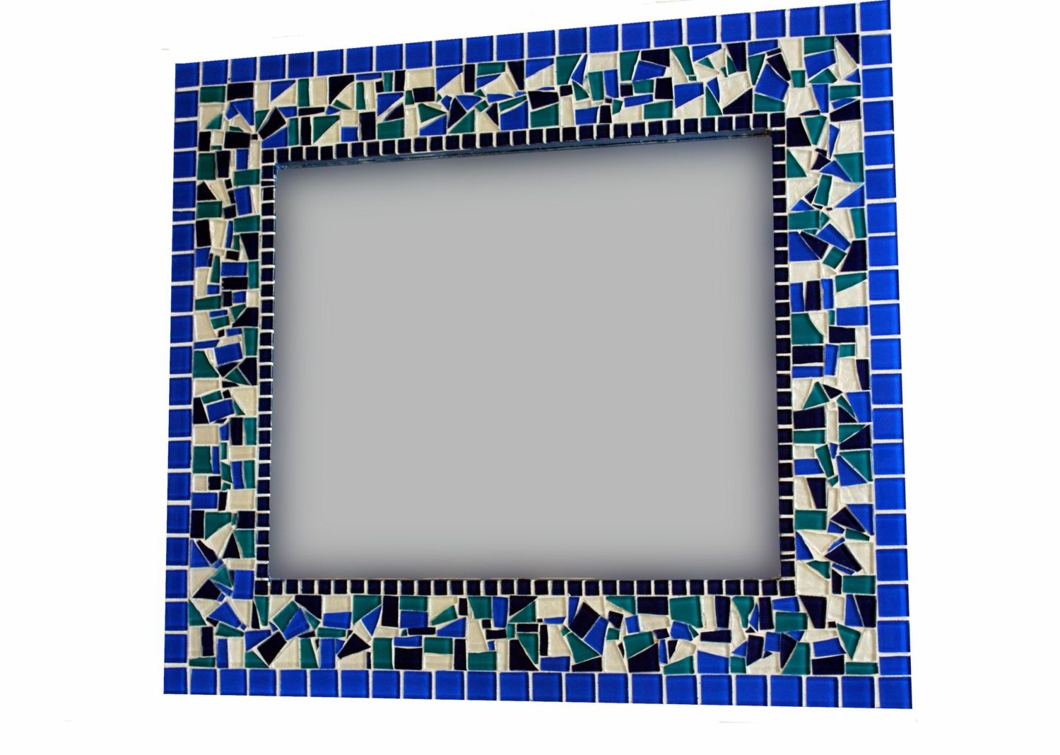 Blue Mosaic Wall Mirror Made To Order With Regard To Well Liked Blue Green Wall Mirrors (View 4 of 15)