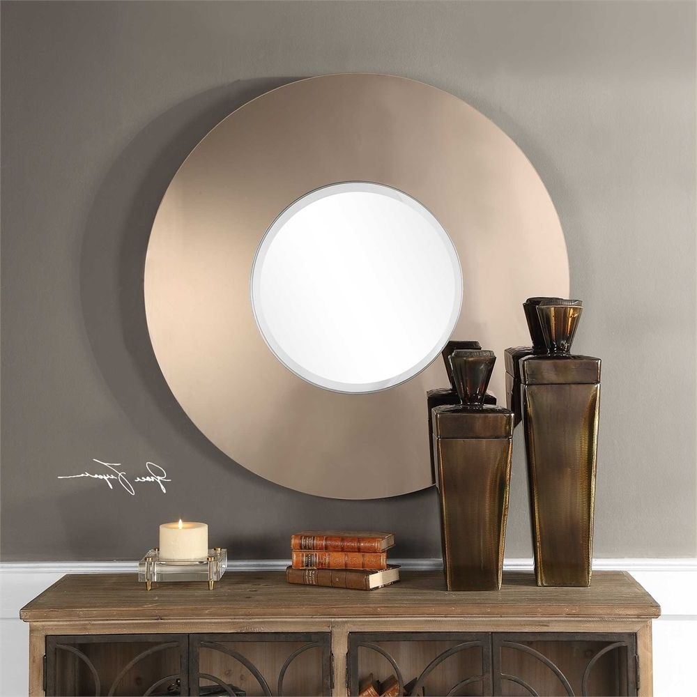 Bronze Mirror, Round Wall Mirror Inside Widely Used Round Edge Wall Mirrors (View 8 of 15)