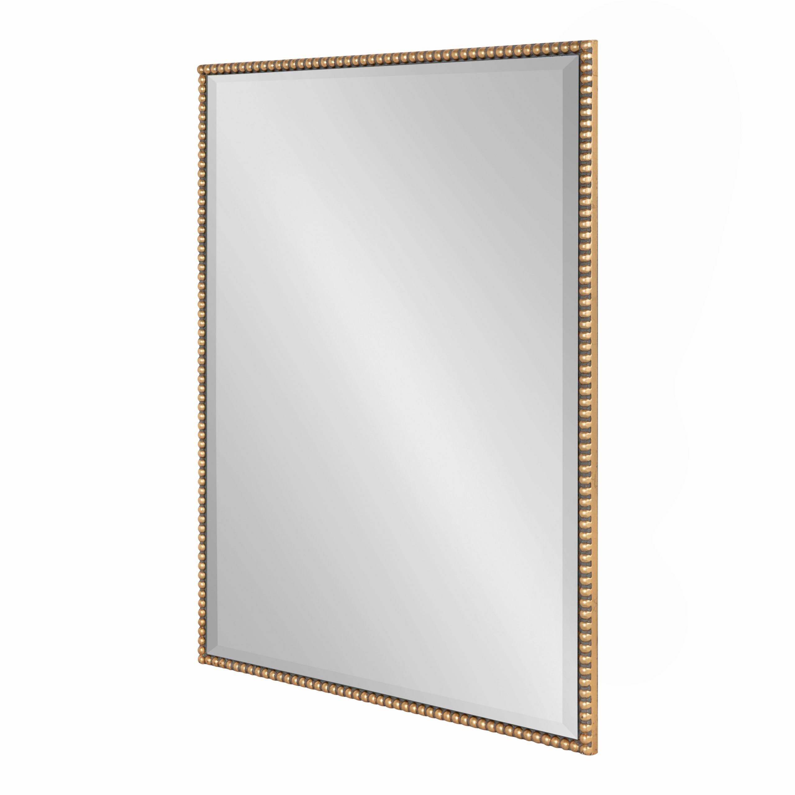 Brushed Gold Rectangular Framed Wall Mirrors Regarding Most Up To Date Kate And Laurel Gwendolyn Modern Glam Beaded Framed Rectangle Wall (View 14 of 15)
