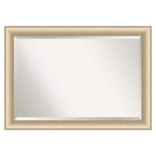 Brushed Gold Rectangular Framed Wall Mirrors Regarding Well Known Amanti Art Elegant Brushed Honey Frame Collection  (View 13 of 15)