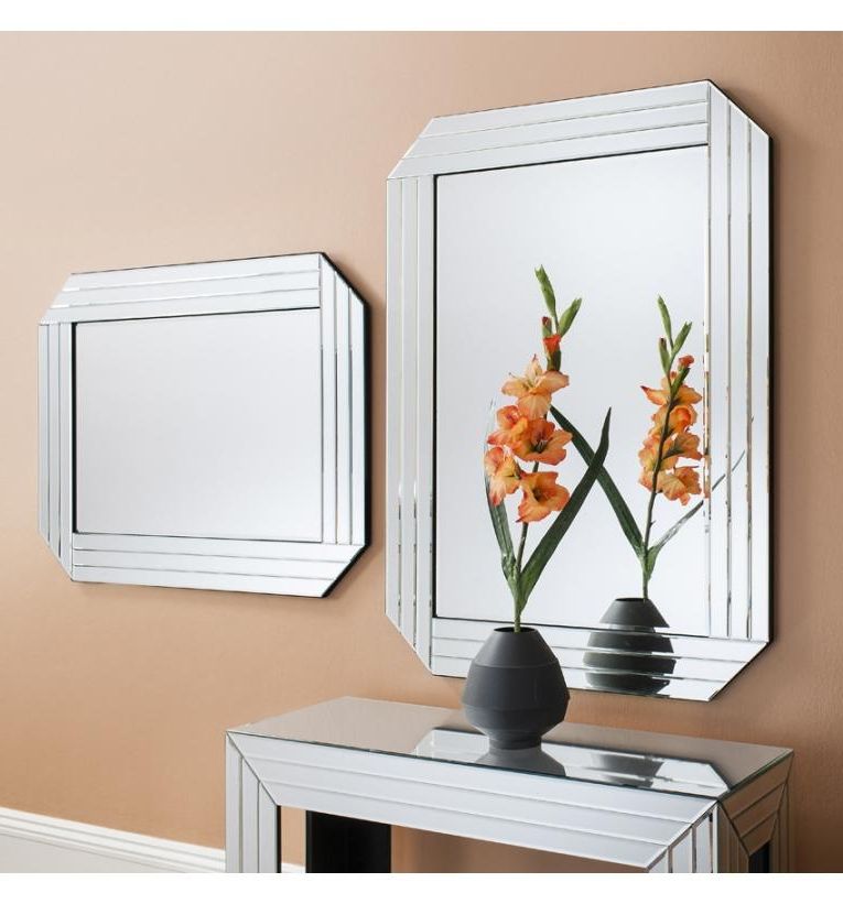 Burgate Rectangle Frameless Angled Corner Bevelled Wall Mirror – £143 Pertaining To Preferred Frameless Rectangle Vanity Wall Mirrors (View 11 of 15)