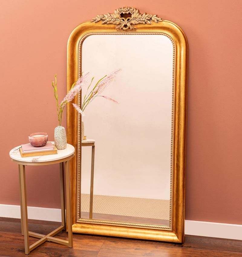 Camilla Antique Gold 30 1/2" X 58" Arched Floor Mirror (View 8 of 15)