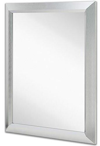 Contemporary Metal Inside Brushed Nickel Rectangular Wall Mirrors (View 3 of 15)