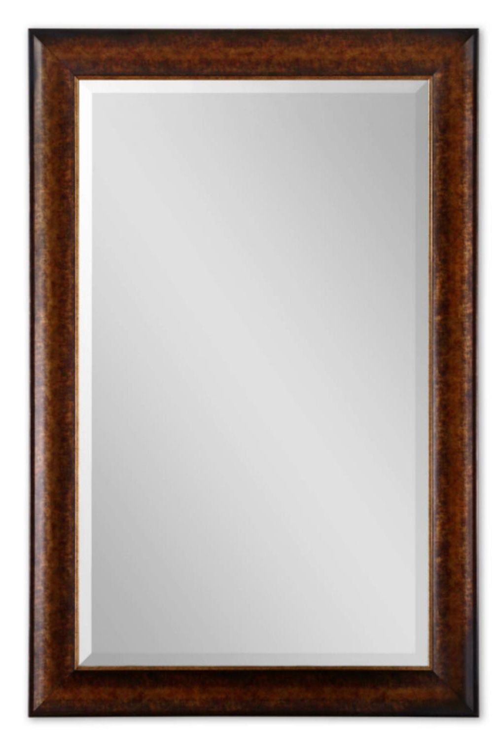 Current 58" Rustic Bronze With Silver Tones Framed Beveled Rectangular Wall Pertaining To Silver Beveled Wall Mirrors (View 7 of 15)