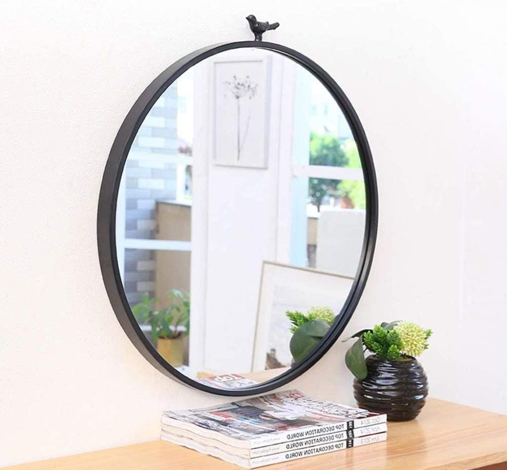 Current Amazon: Cylficl Contemporary Round Metal Framed Wall Mounted Mirror Intended For Round Metal Framed Wall Mirrors (View 7 of 15)