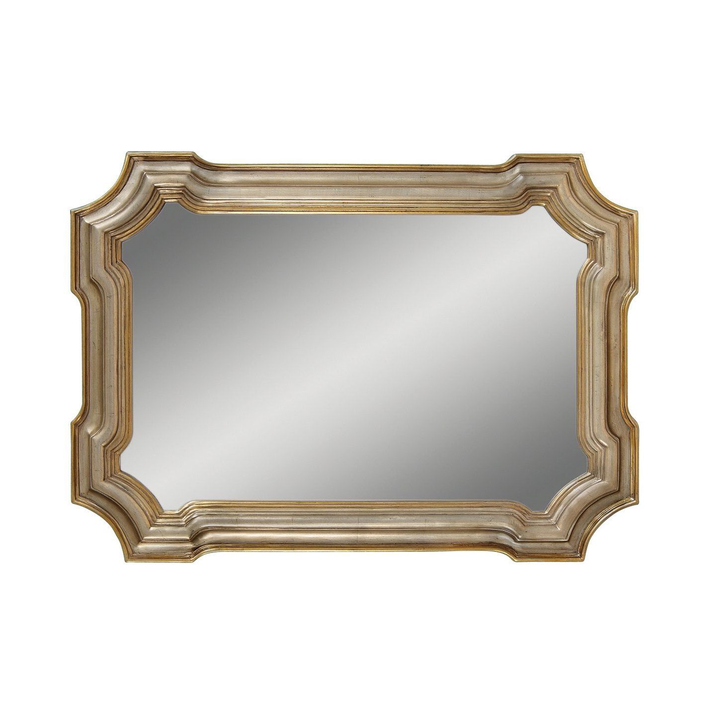 Current Bassett Mirror M2804 Gold Silver Leaf Shaped Rectangle Decorative With Gold Leaf Floor Mirrors (View 2 of 15)