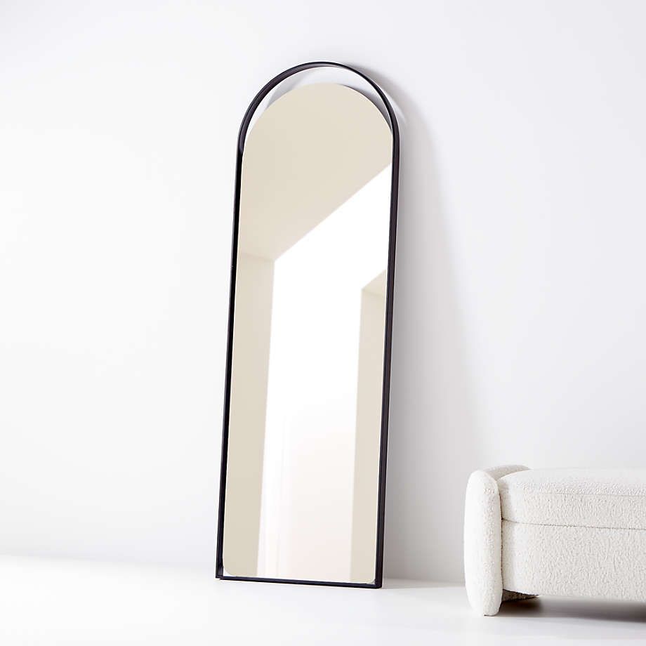 Current Matte Black Arch Top Mirrors In Aosta Black Arch Cutout Floor Mirror + Reviews (View 2 of 15)