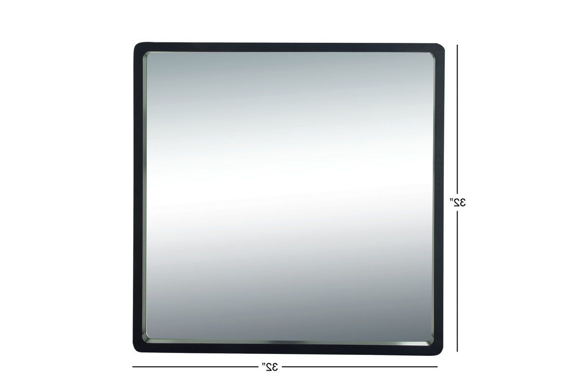 Current Matte Black Arch Top Mirrors Regarding Modern Reflections 32" Rounded Square Wall Mirror In Matte Blackuma (View 5 of 15)
