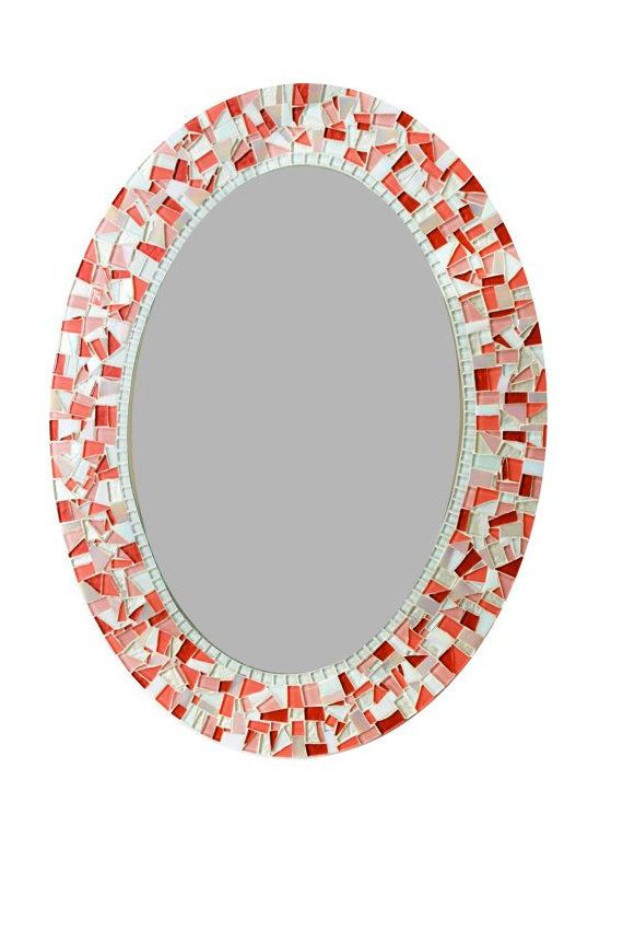 Current Mosaic Oval Wall Mirrors With Regard To Pink Mosaic Mirror Ovalgreenstreetmosaics On Etsy (View 10 of 15)