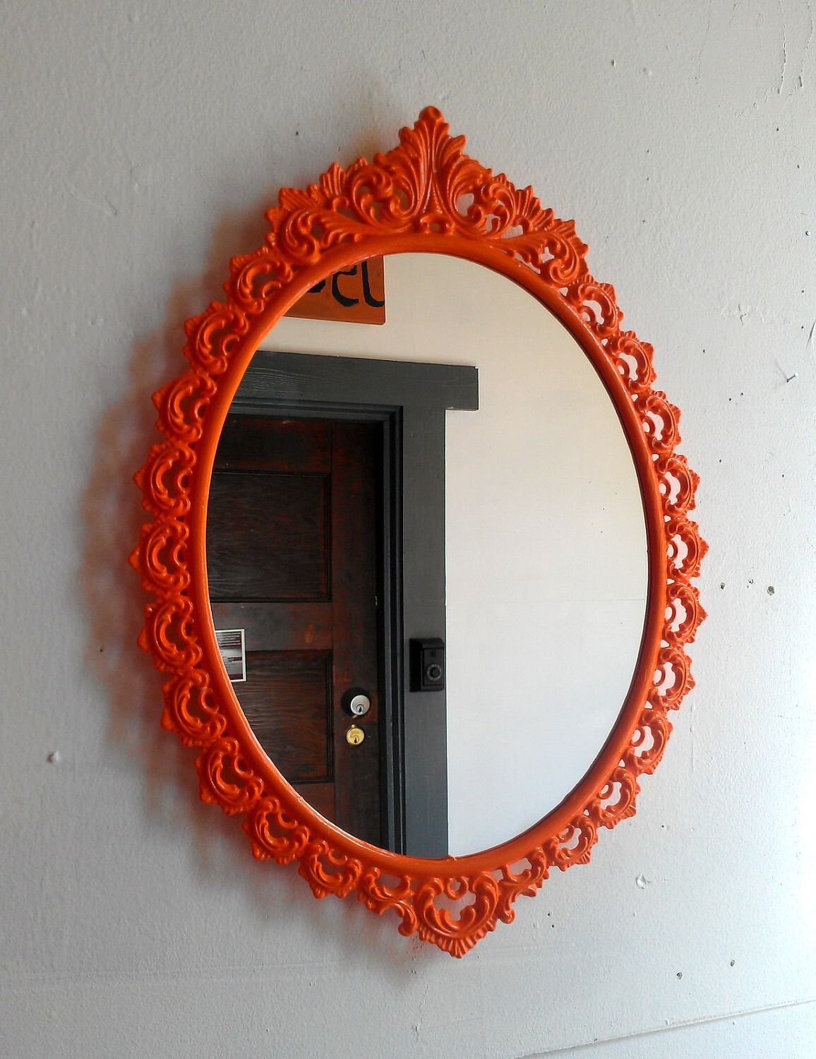 Current Oval Wide Lip Wall Mirrors With Oval Wall Mirror In Vintage Metal Frame 15 X 11 Inch (View 2 of 15)