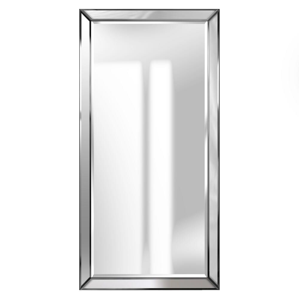 Current Square Frameless Beveled Wall Mirrors Pertaining To Pinnacle Large Square Silver Beveled Glass Contemporary Mirror (48 In (View 5 of 15)
