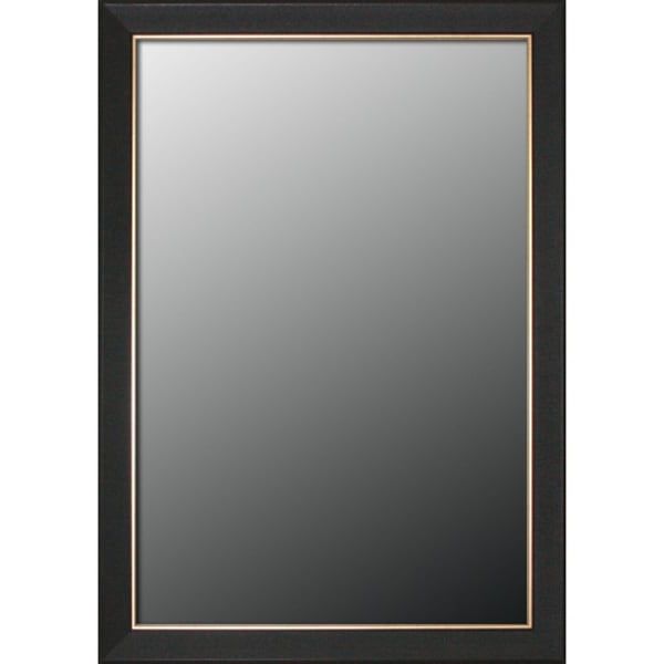 Dark Gold Rectangular Wall Mirrors For Current Shop Etched Black Walnut Pattern Gold Trim Mirror (34x44) – Free (View 9 of 15)