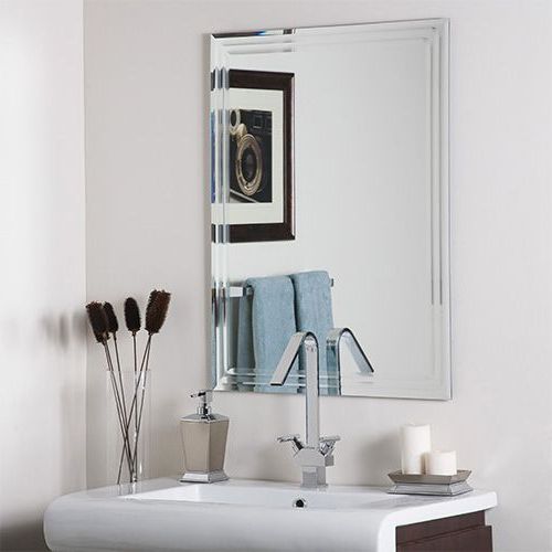 Double Crown Frameless Beveled Wall Mirrors Pertaining To Popular Decor Wonderland Frameless Tri Bevel Wall Mirror (View 7 of 15)