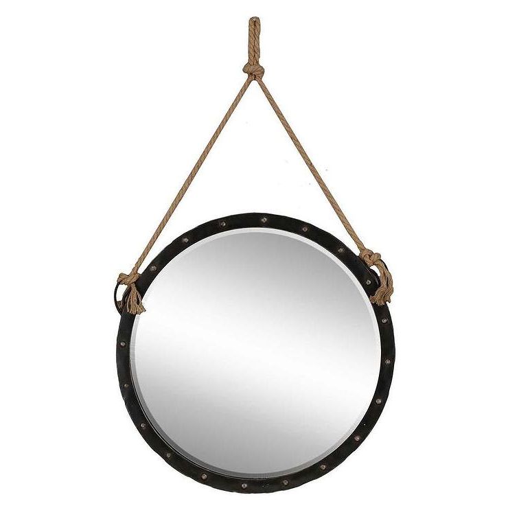 Famous Black Openwork Round Metal Wall Mirrors Pertaining To Round Wall Mirror Nautical In Black (View 6 of 15)