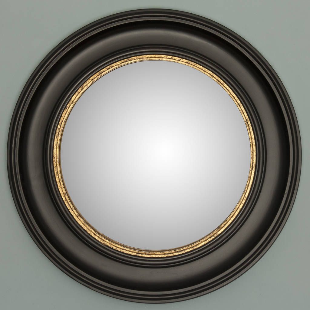 Famous Gold Rounded Edge Mirrors Throughout Black And Gold Round Fisheye Mirrordecorative Mirrors Online (View 3 of 15)